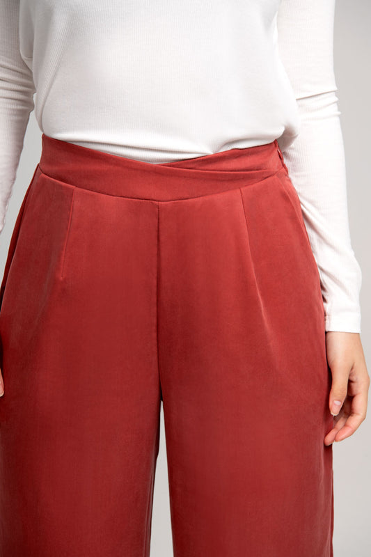 Terracotta Red Crossover Pants